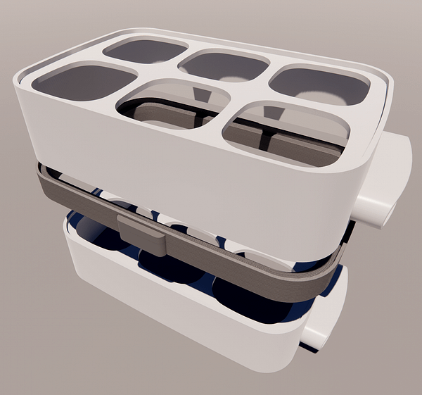 Adaptateur plus haut pour coupler 2 étages de la yaourtière 6Pots – Image 2