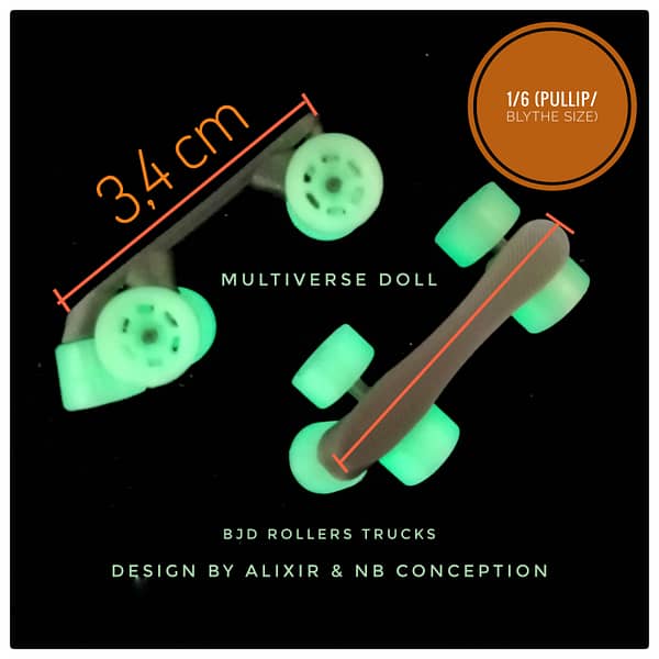 Roller trucks 1/6 Pullip or small BJD size doll