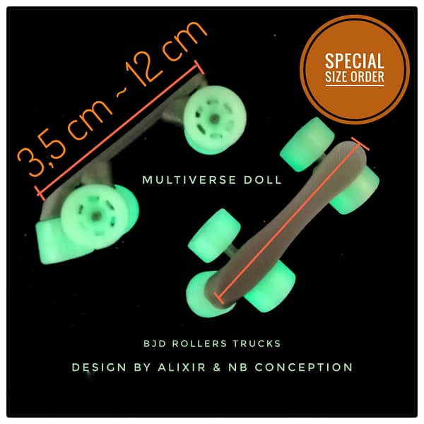 Roller trucks Spéciale size & 3 colors sur mesure. Accessoire doll & Toys – Image 5