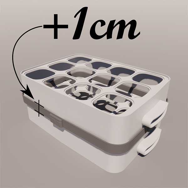 Adaptateur plus haut pour coupler 2 étages de la yaourtière 12Pots